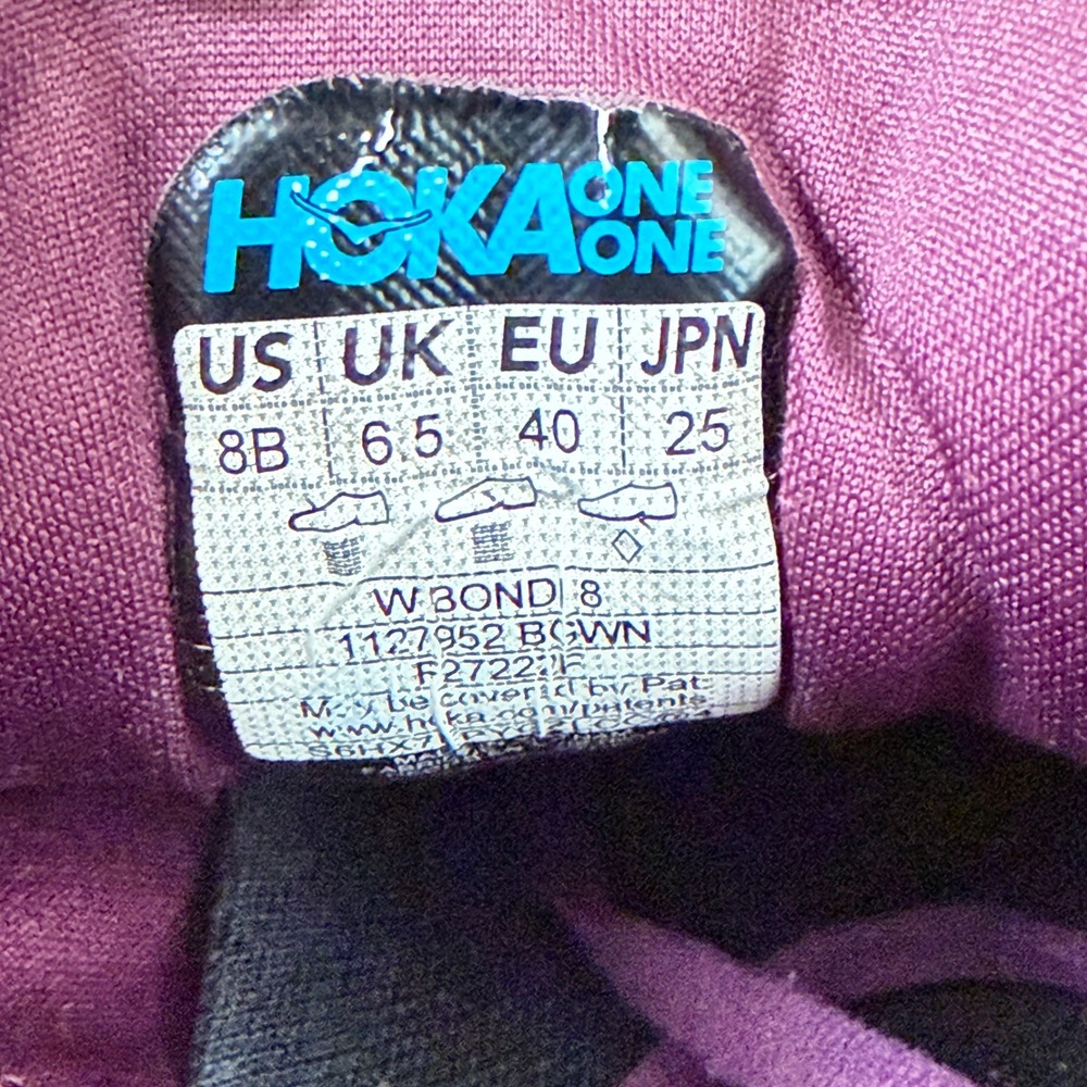 D+ shoe gym Hoka Bondi 8 Womens Running Shoes Purple Pink Road Sneakers 1127952 - Picture 11 of 13